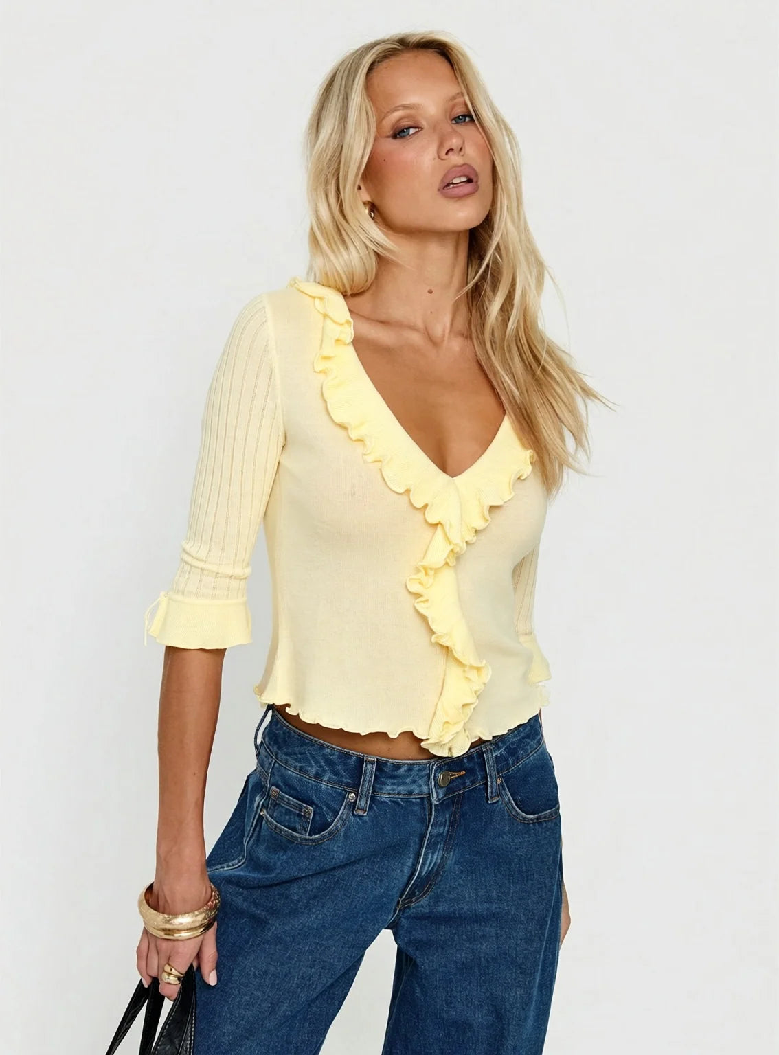 Amelia Ruffle Knit Top