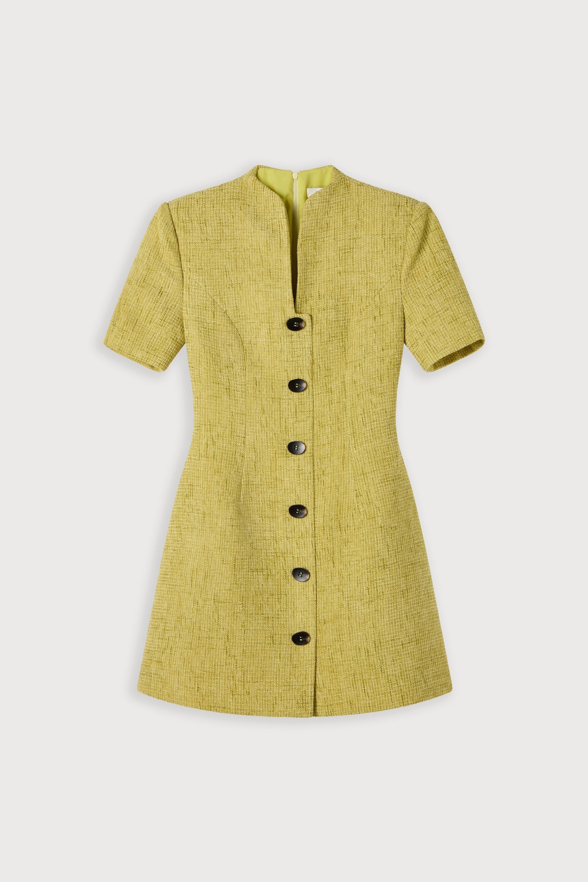 Cotton Mix Bouclé Button Dress