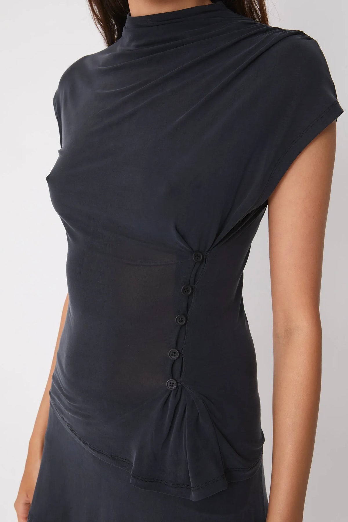 Button Graphite Top