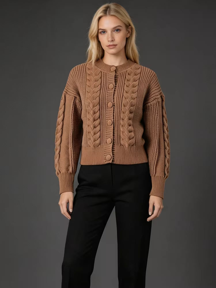 Wool button-up cardigan
