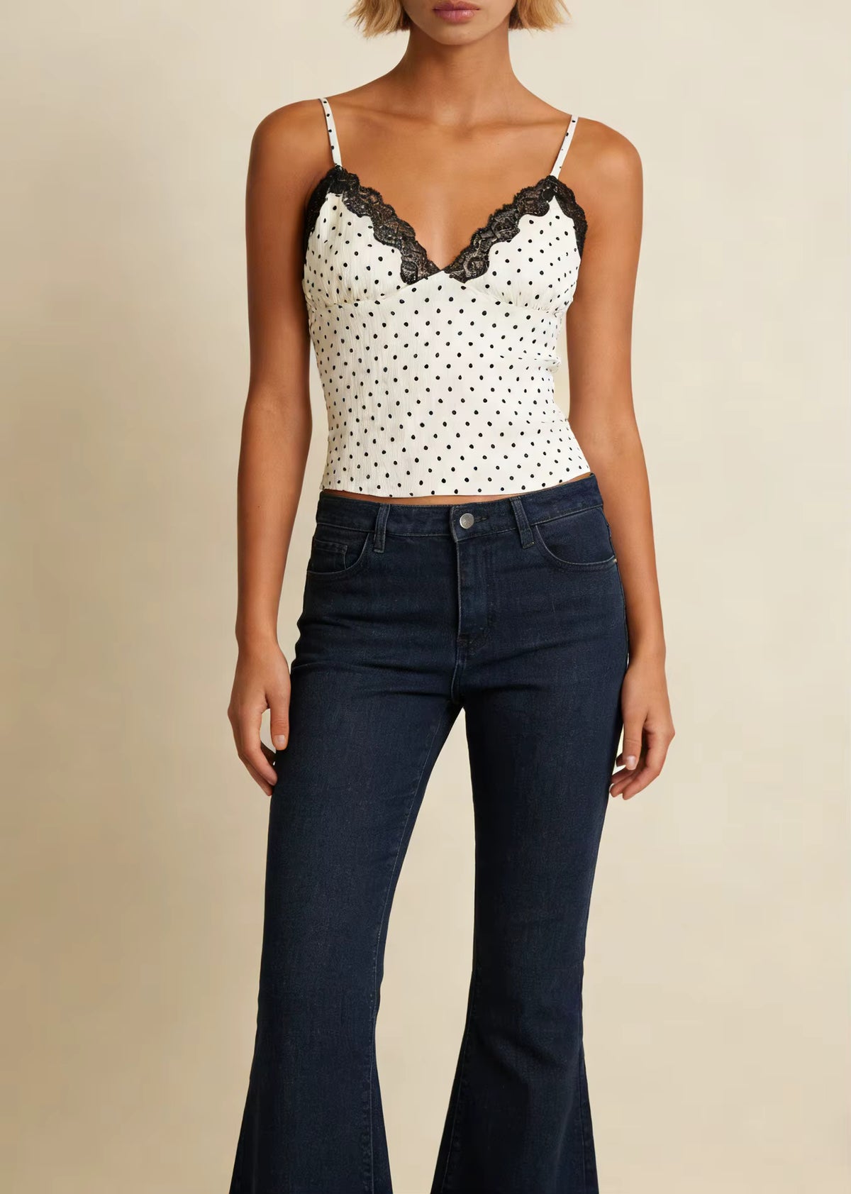 Midnight Dot Lace Cami