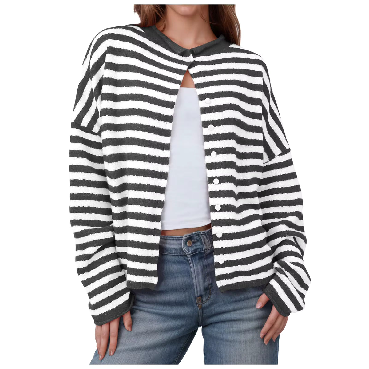 Striped Sweater Cardigan