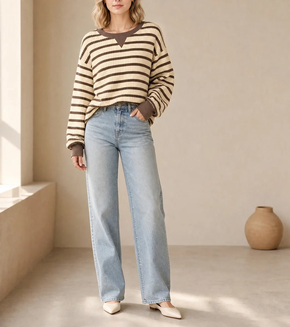 Cuff Casual Pullover Sweatshirt