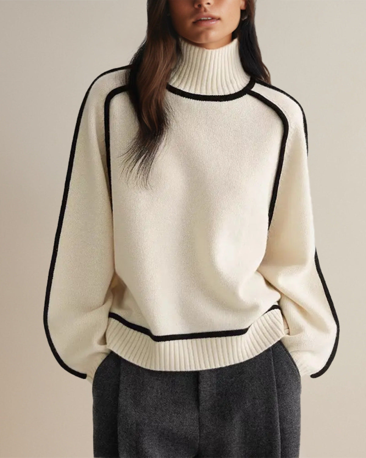 Turtleneck Striped Sweater