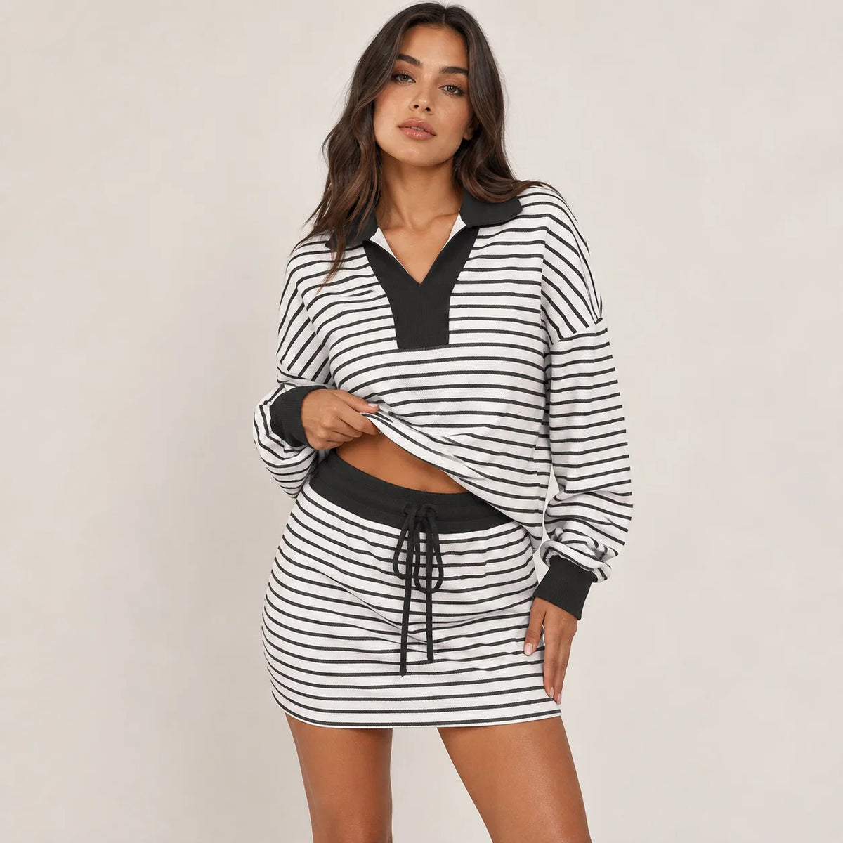 Cleo Stripe Skirt Set