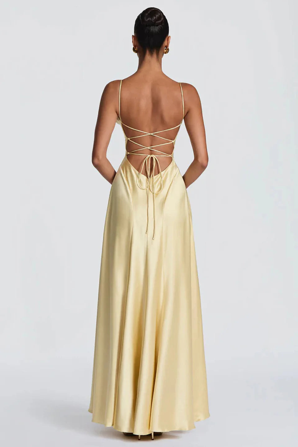 Champagne Satin Maxi Dress