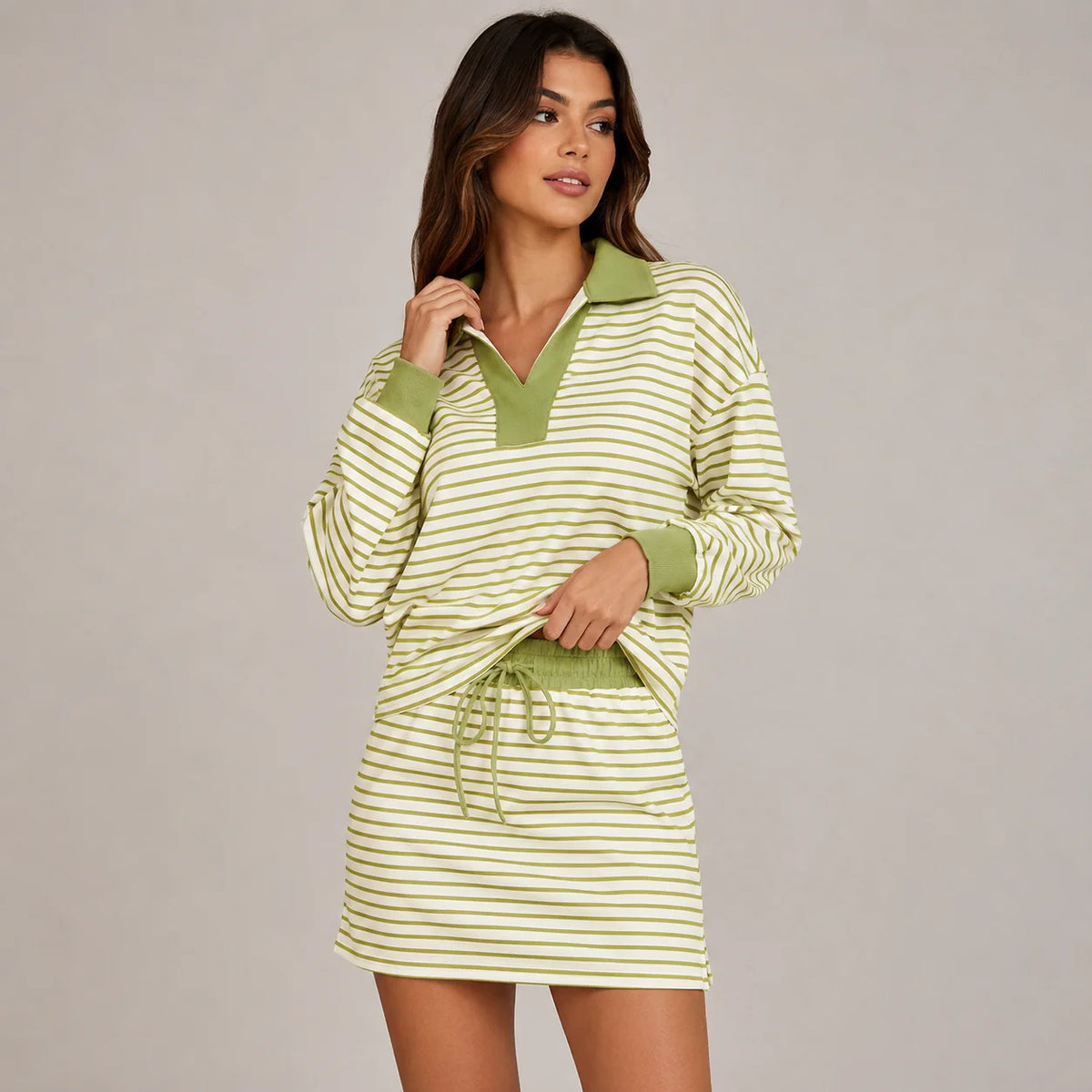 Cleo Stripe Skirt Set