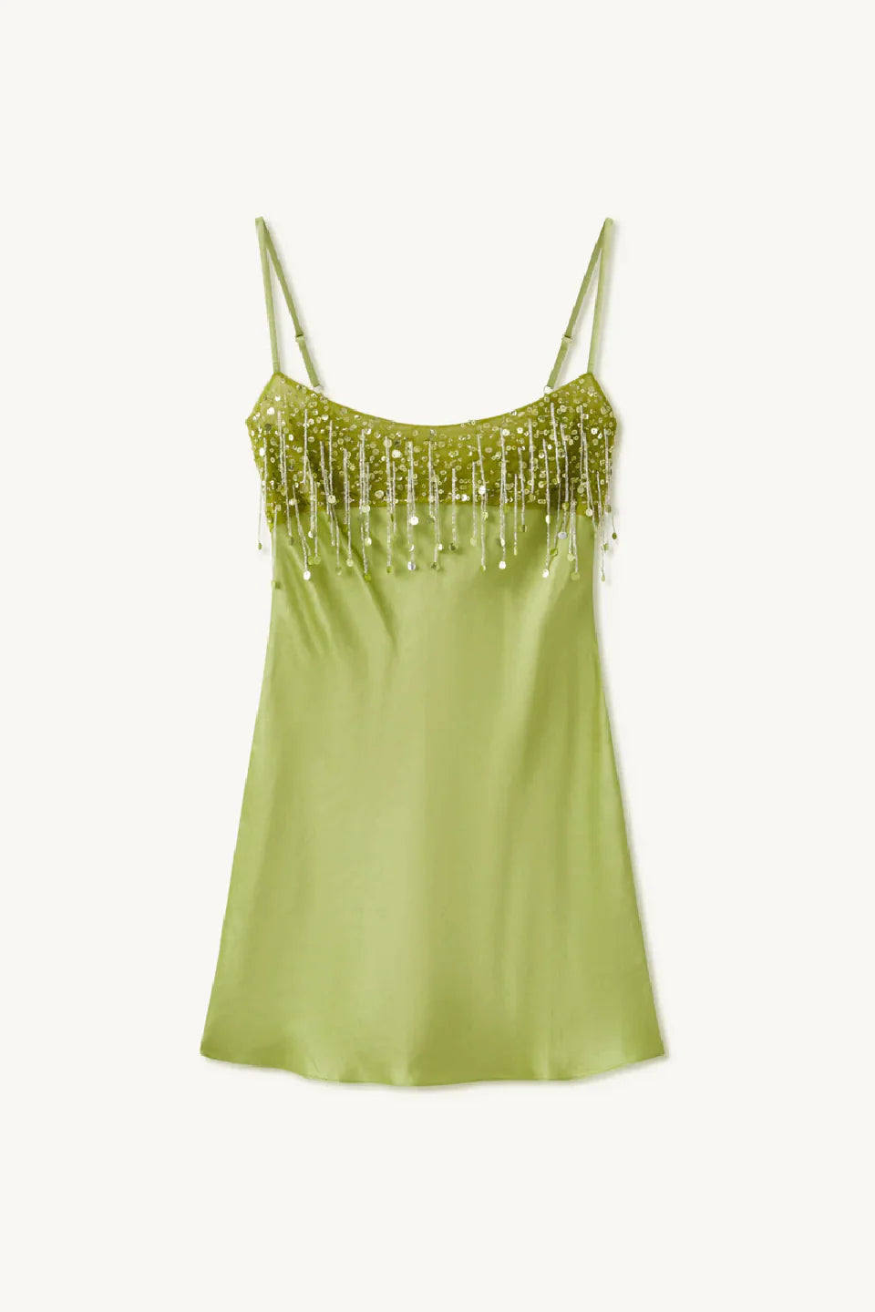 Fringe Satin Mini Dress
