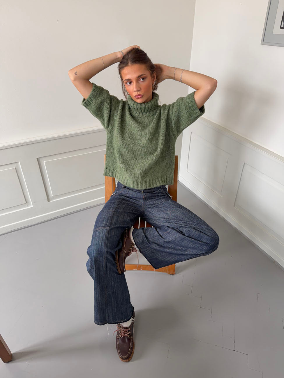 Dubleo knit short sleeves sweater