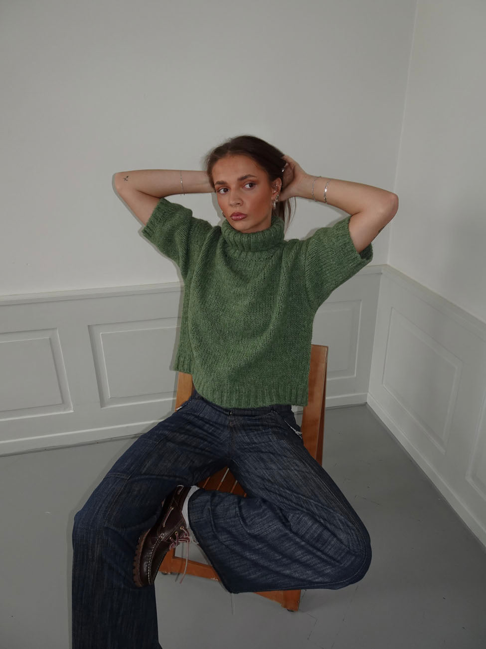 Dubleo knit short sleeves sweater
