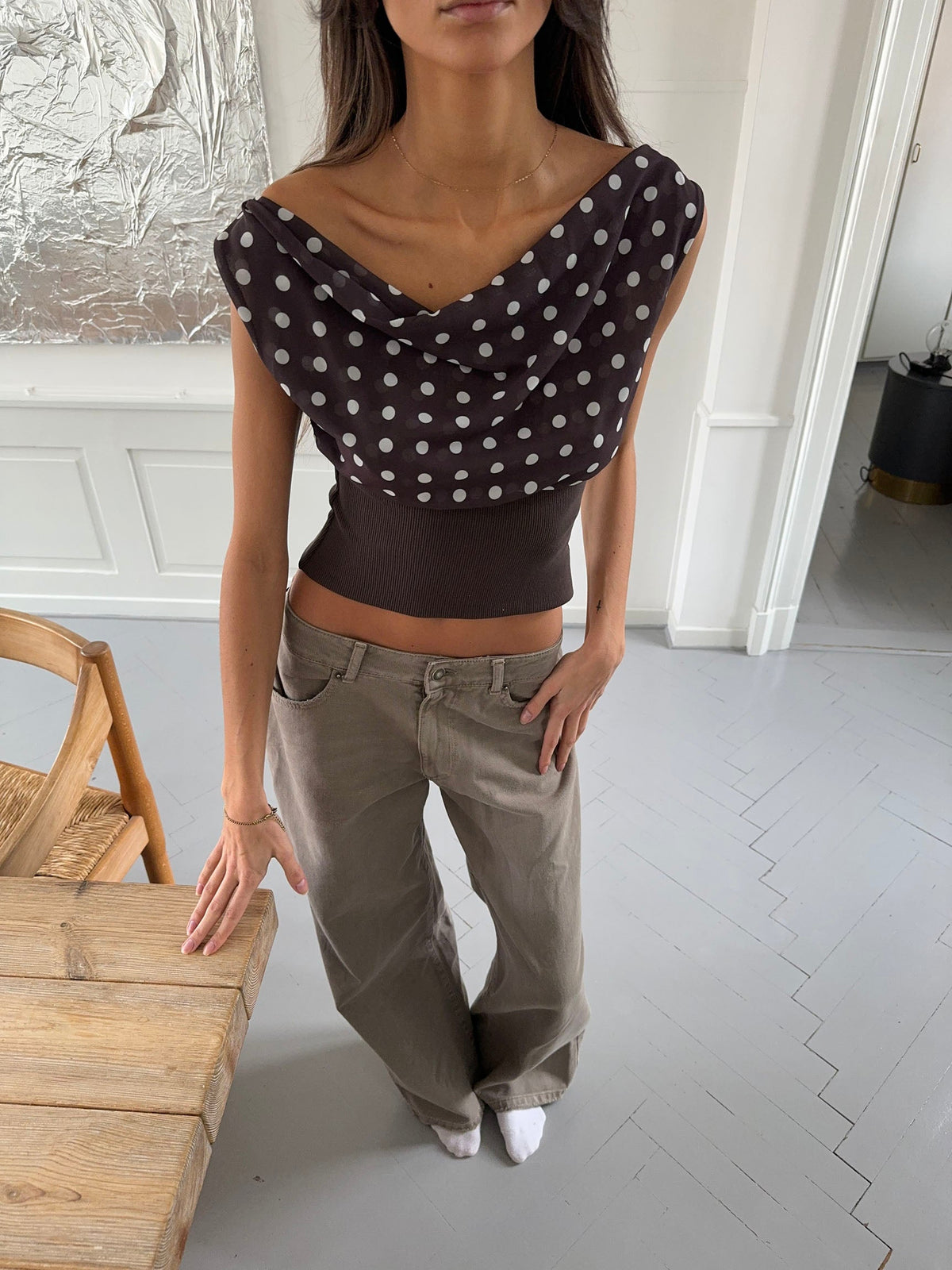 Kimmie polka dotted top