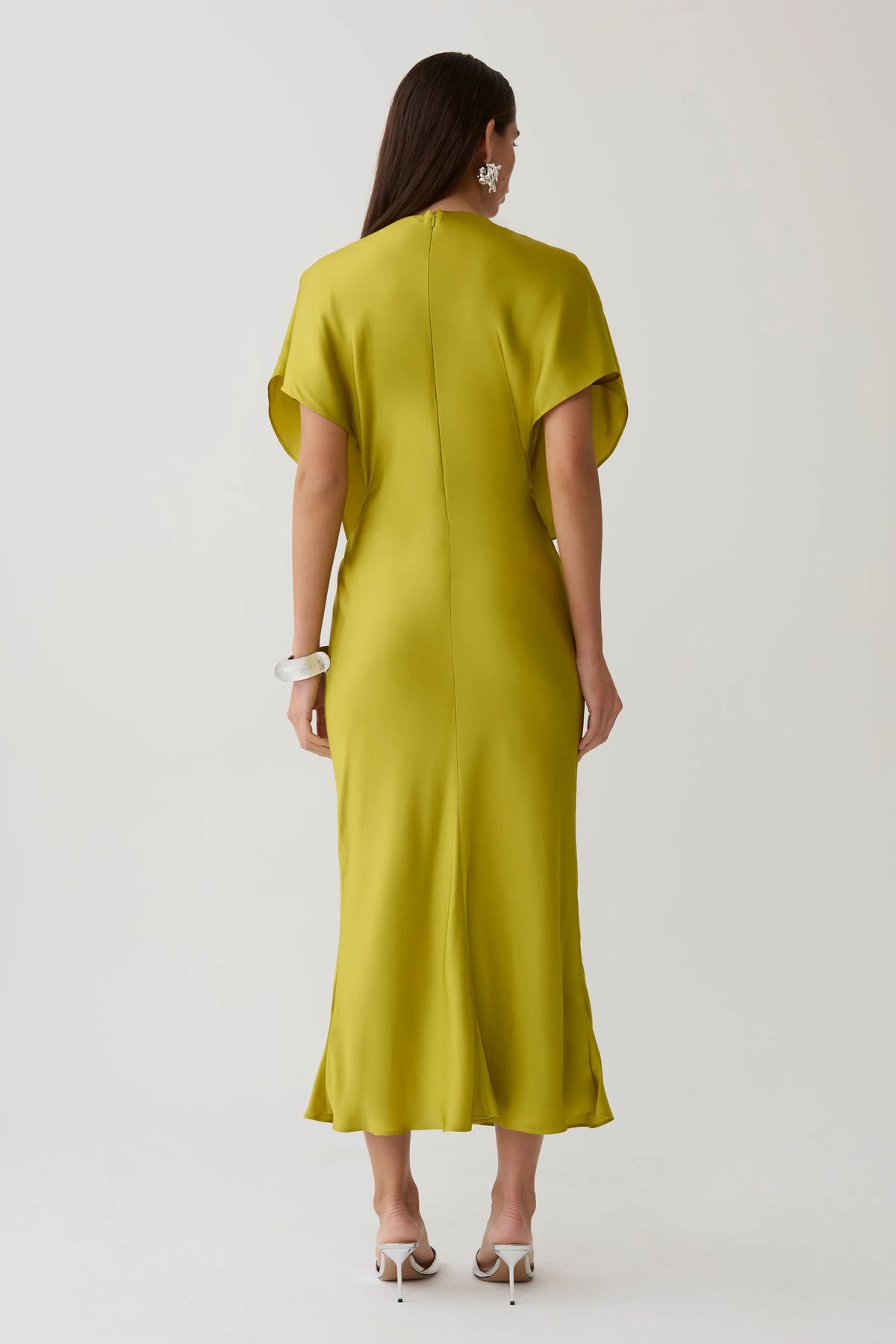 Cut Out Satin Midi Dress