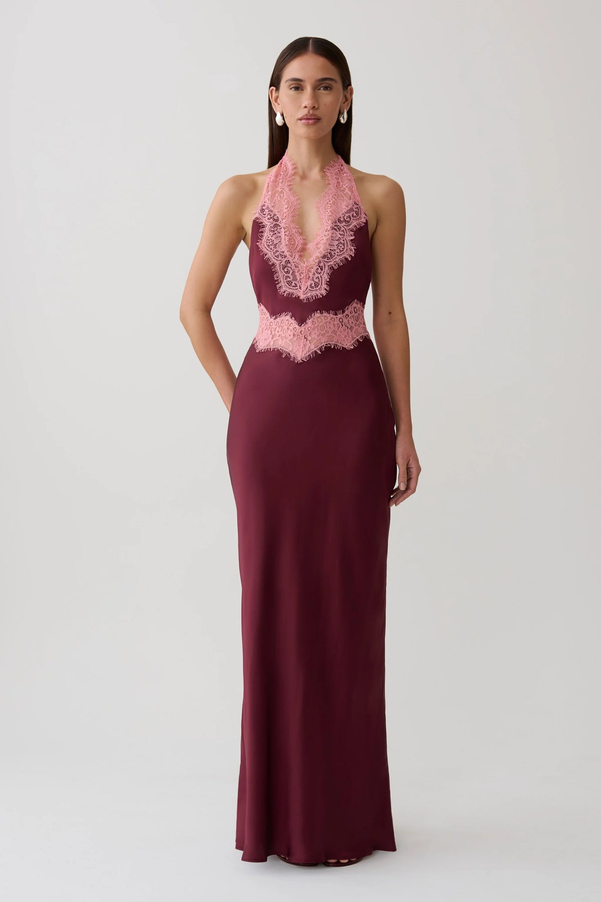 Louise Satin Lace Dress