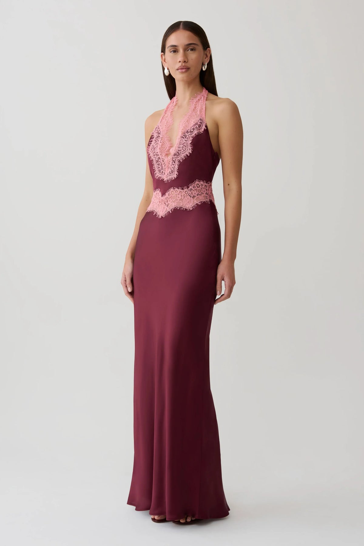 Louise Satin Lace Dress