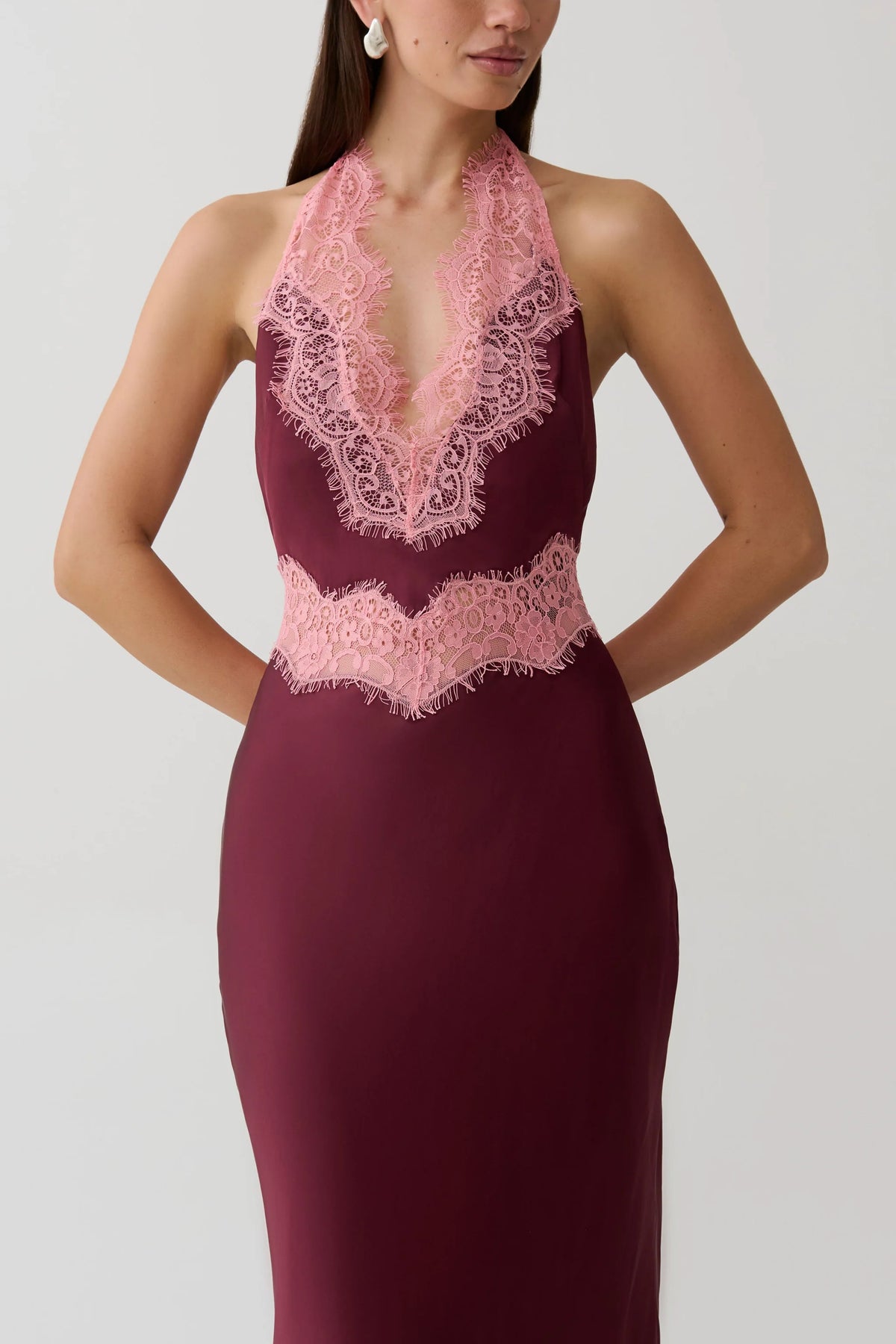 Louise Satin Lace Dress