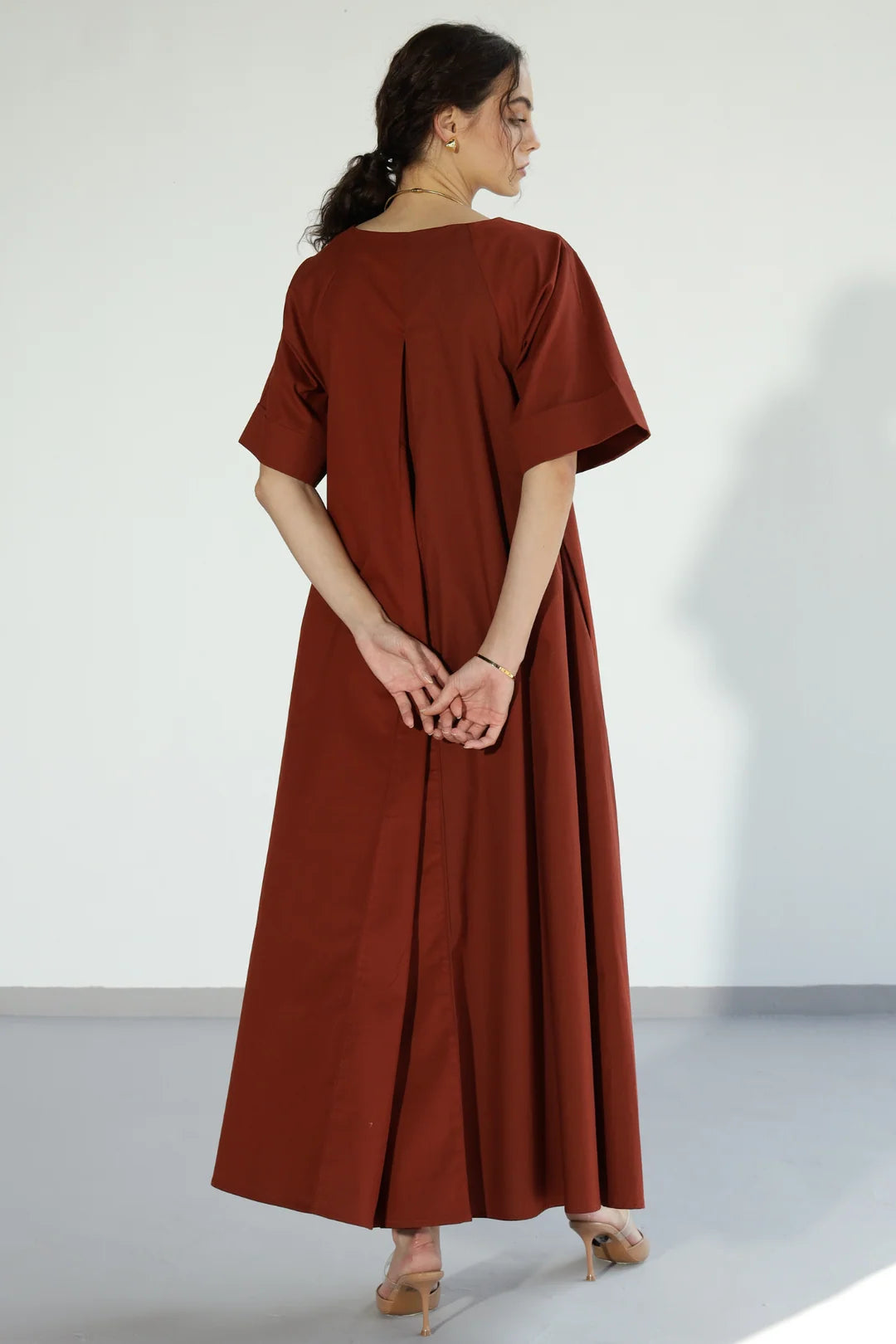 Amaxirose Flare Dress - Rust
