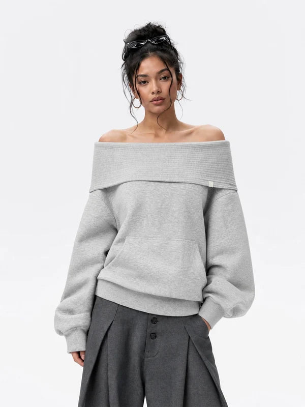 Eden Off-The-Shoulder Pullover Hoodie