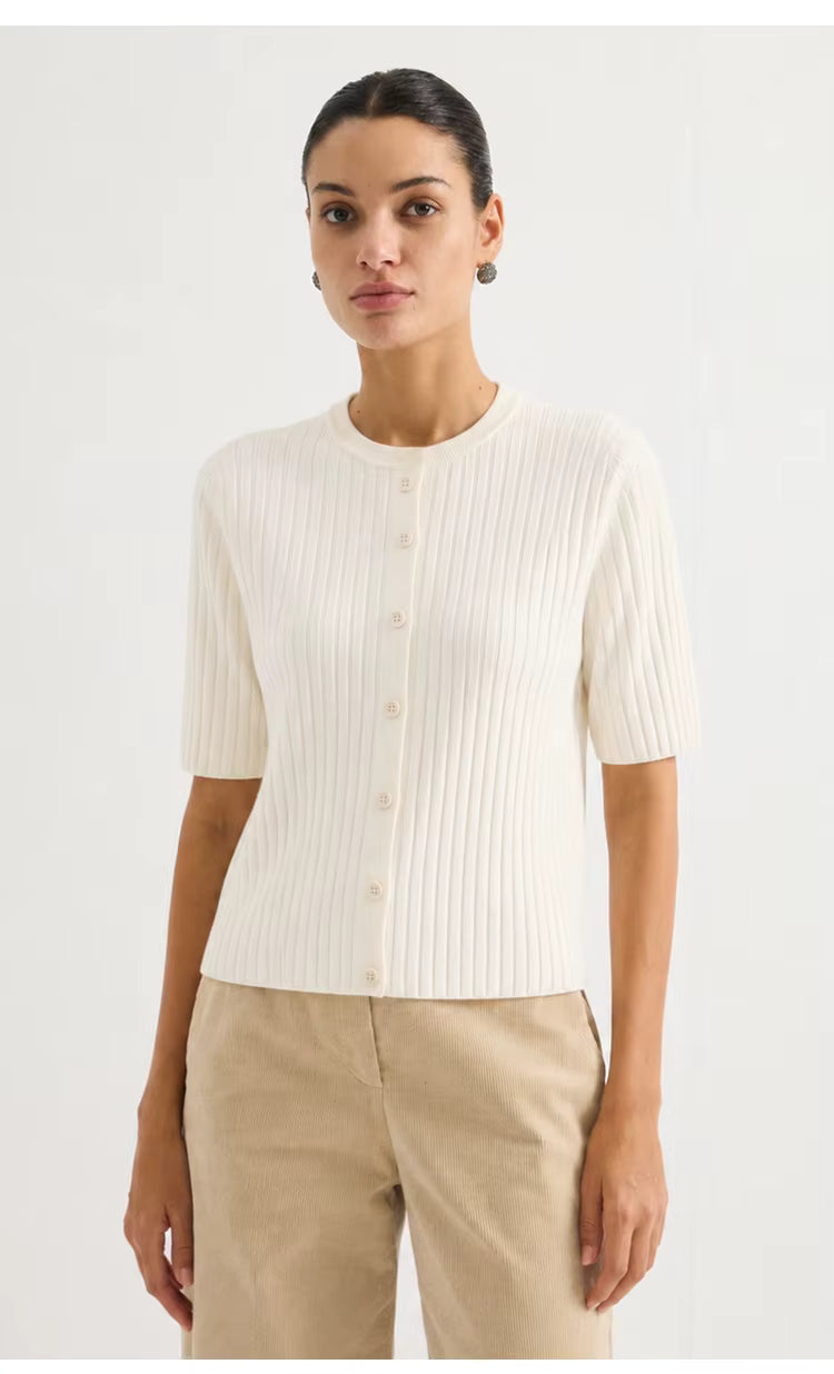 Coco Henley Pointelle Knit Sweater