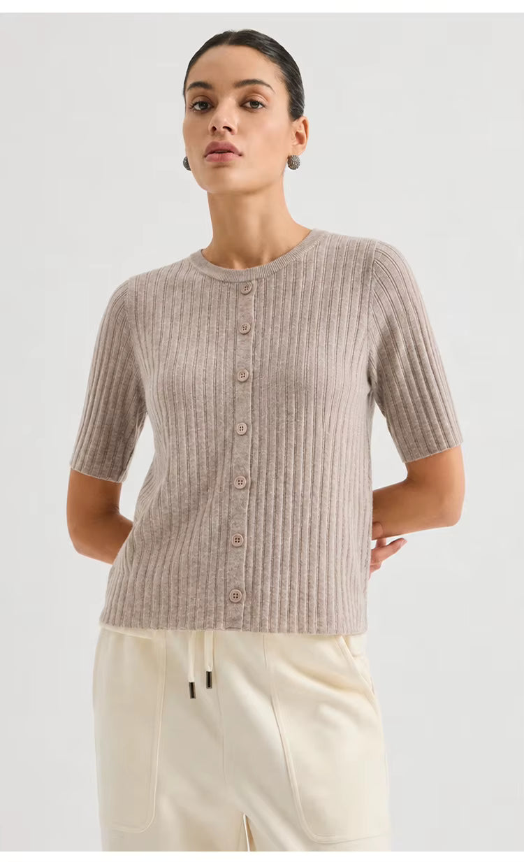 Coco Henley Pointelle Knit Sweater