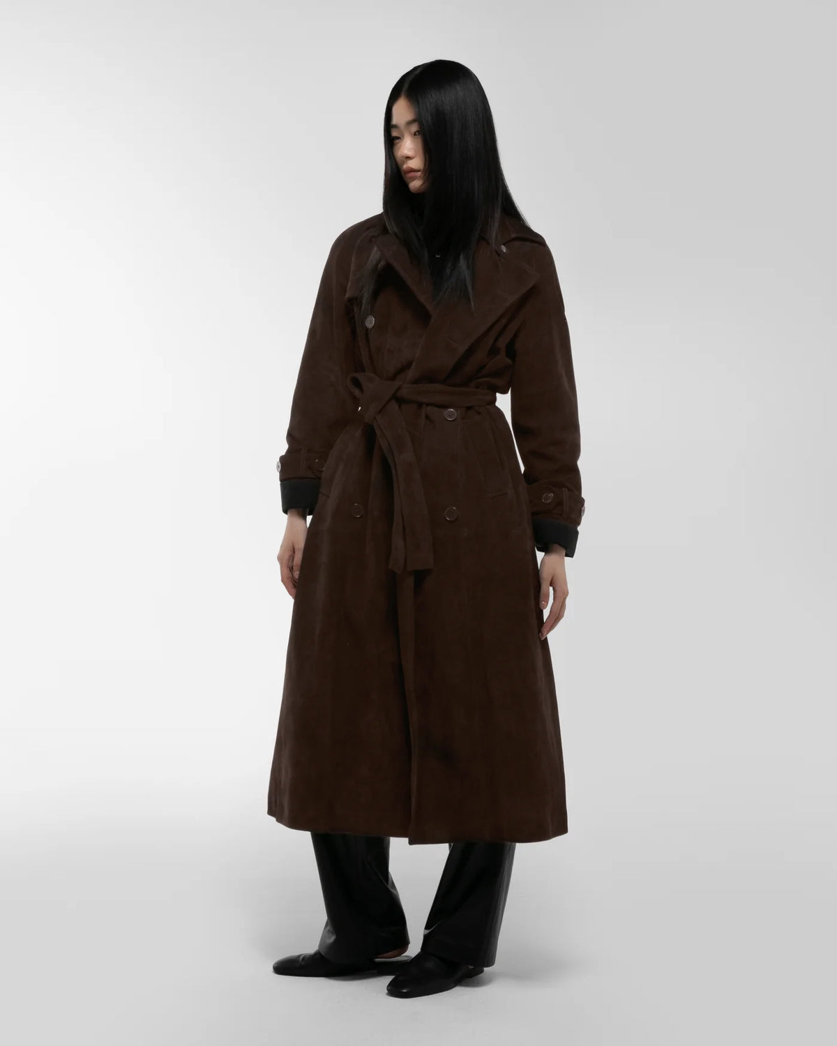 Suede Trench Coat