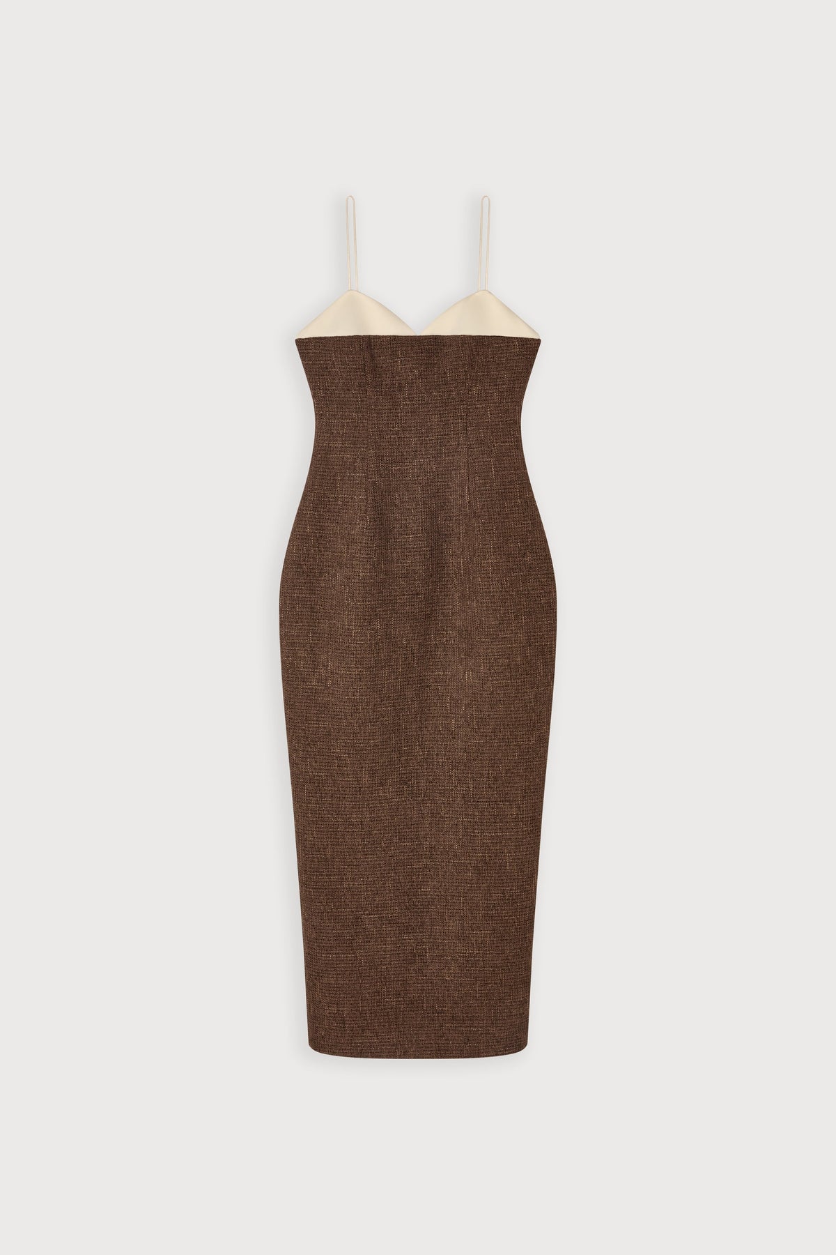 Tweed Contrast Detail Midi Dress