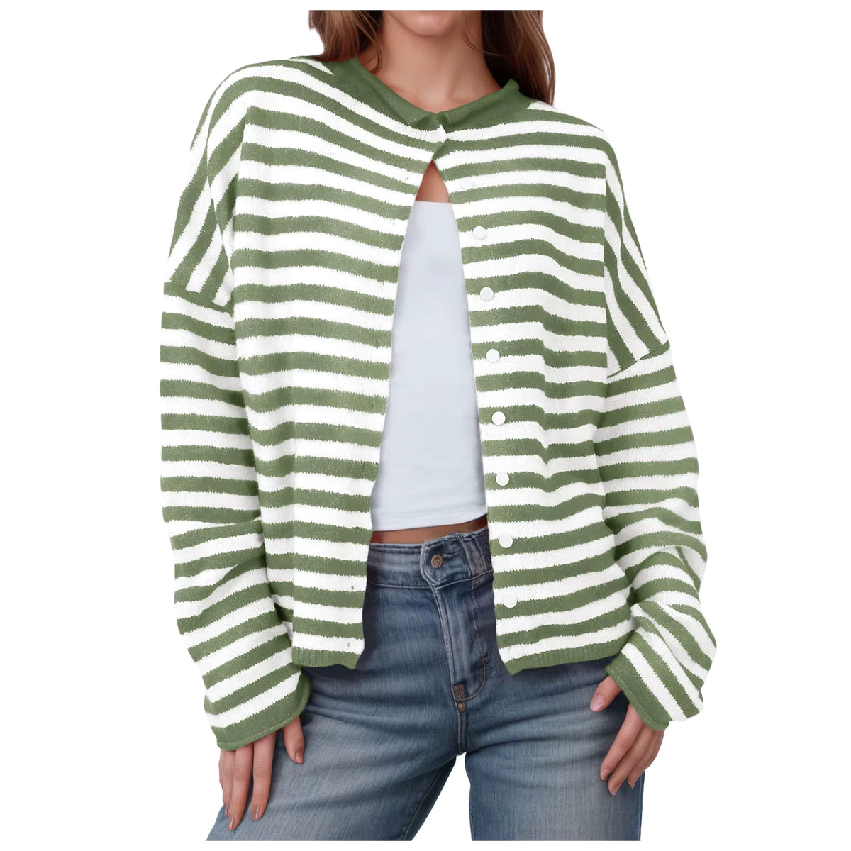 Striped Sweater Cardigan
