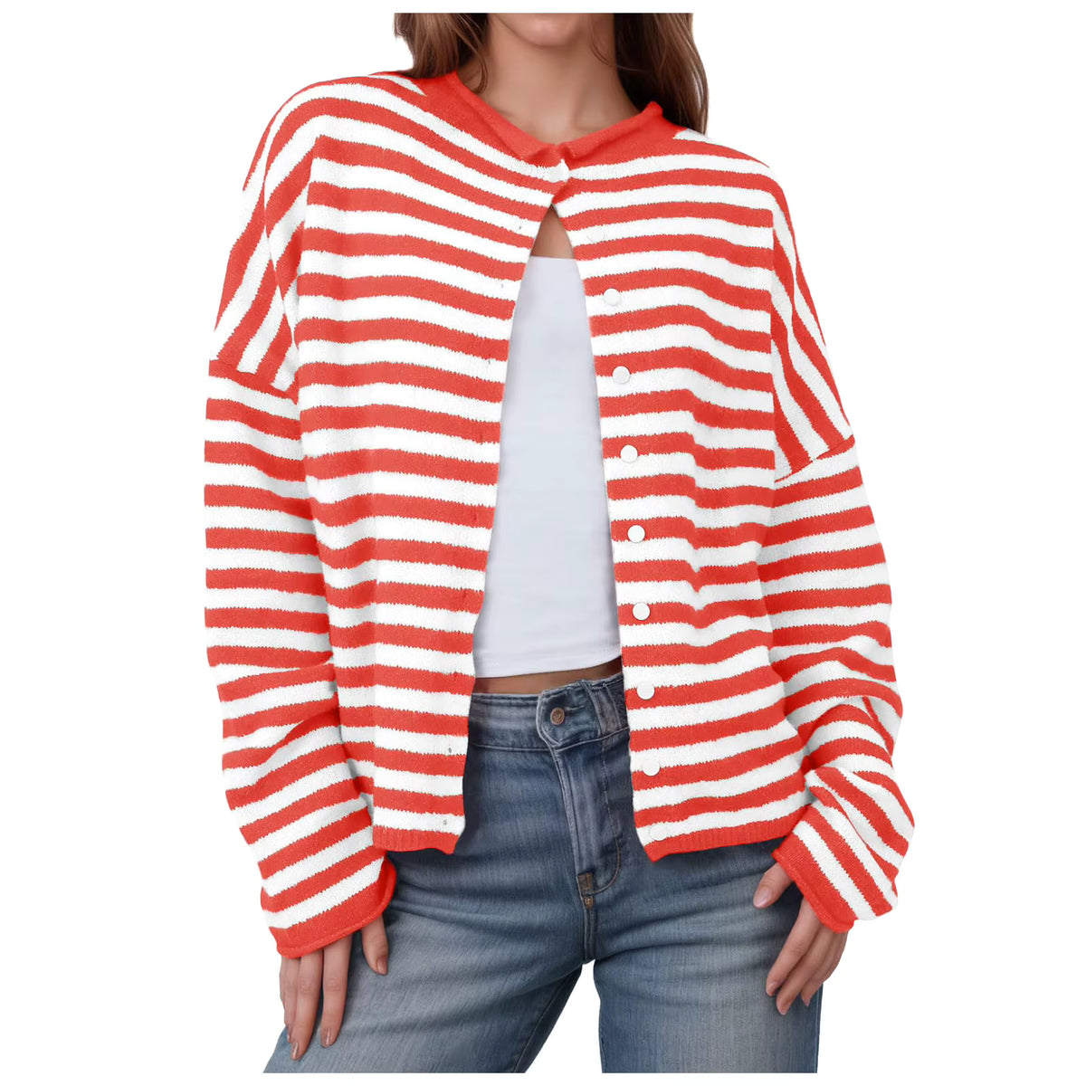 Striped Sweater Cardigan