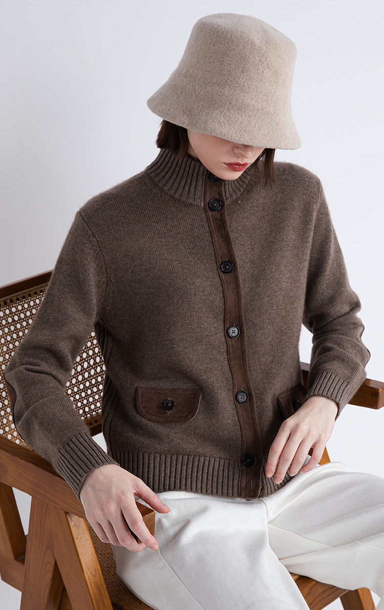 High-Neck Cardigan