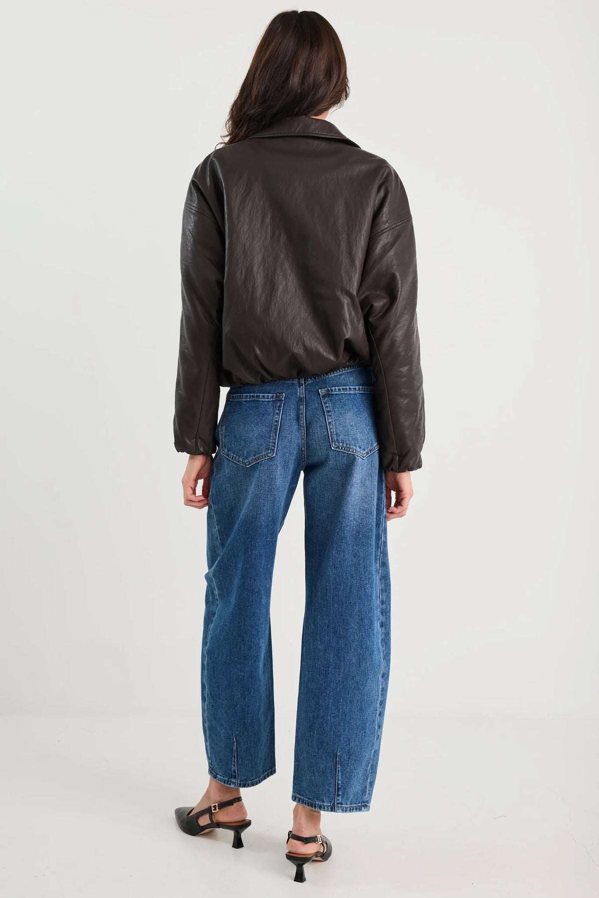 PU Leather Zip Bomber Jacket