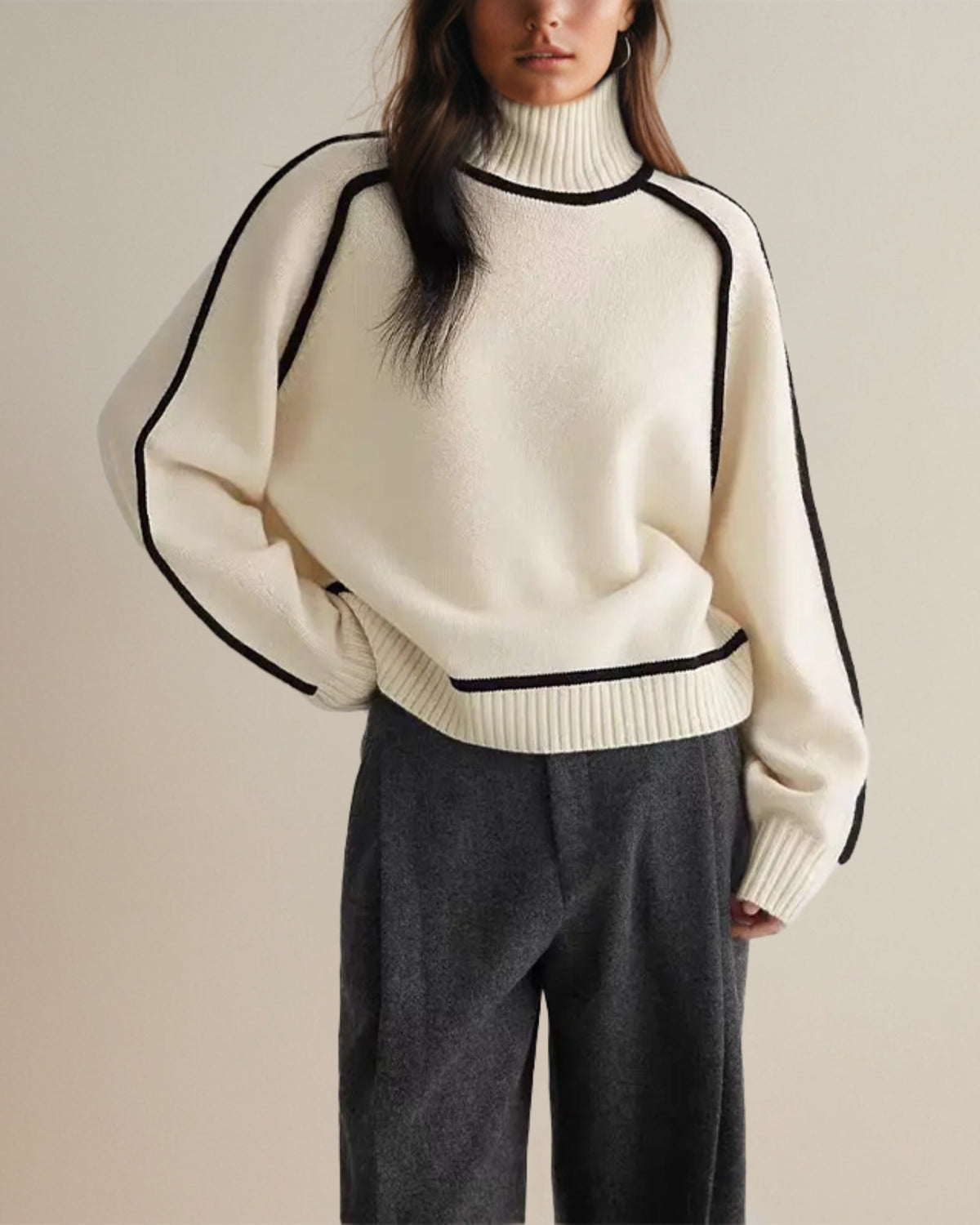 Turtleneck Striped Sweater