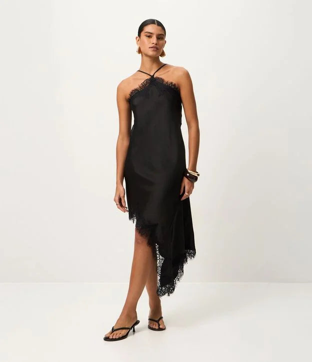 Lace Halter Midi Dress