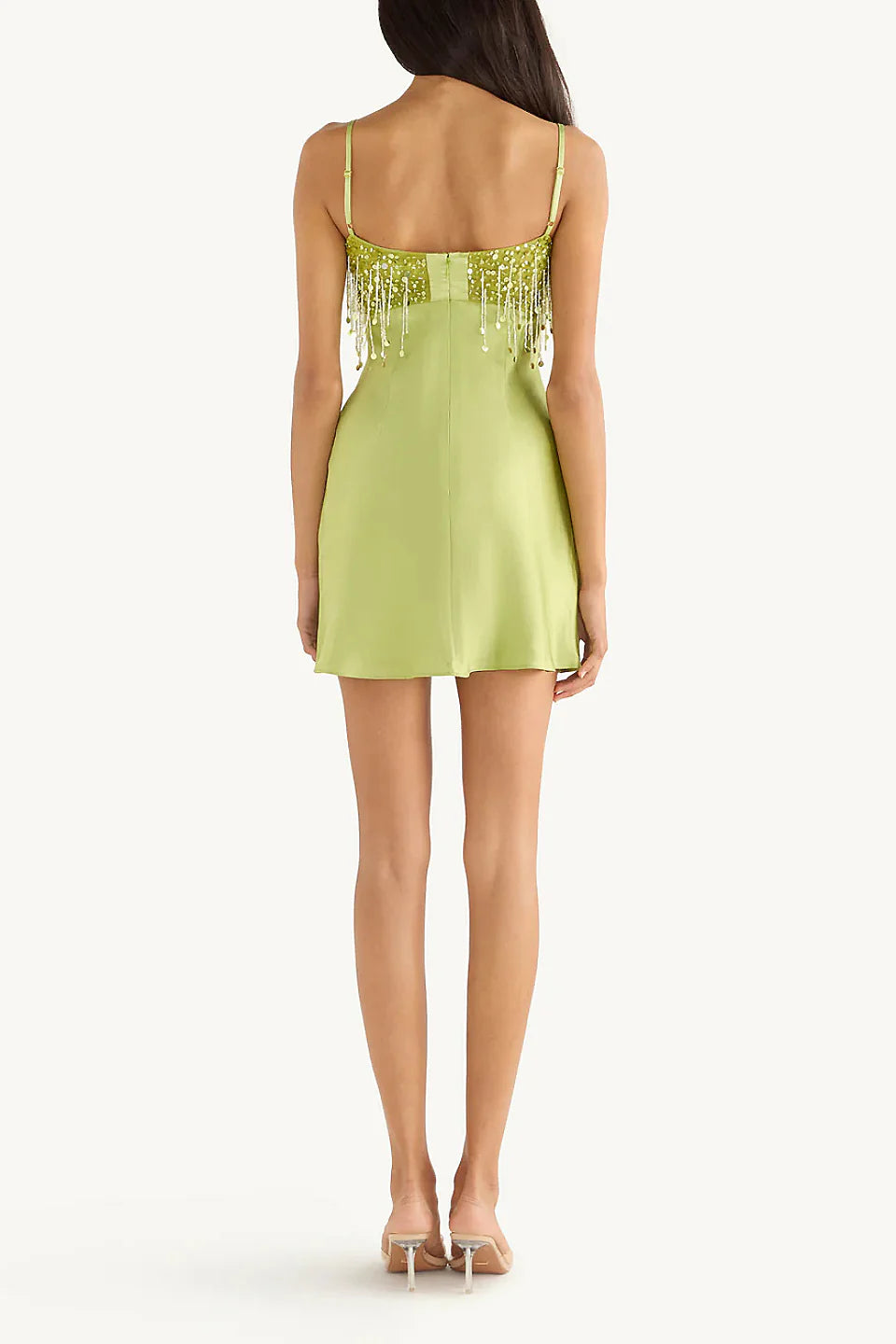 Fringe Satin Mini Dress