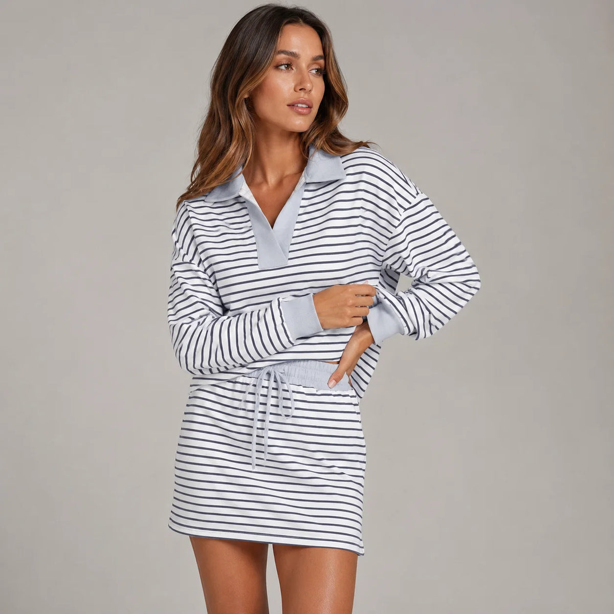 Cleo Stripe Skirt Set
