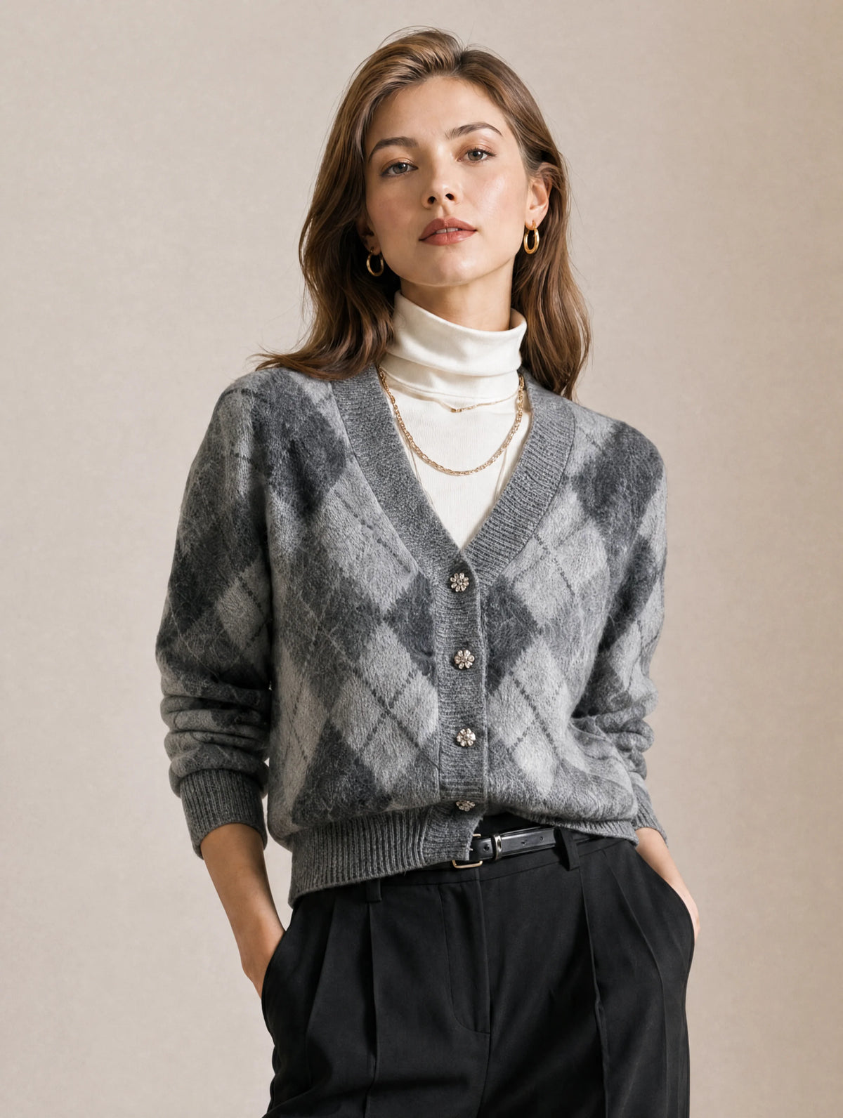 Button-Up Knit Cardigan