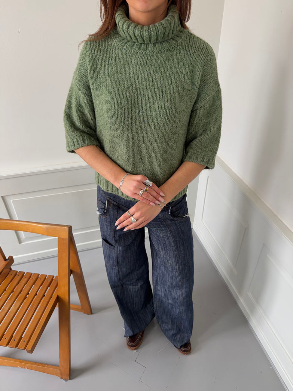 Dubleo knit short sleeves sweater