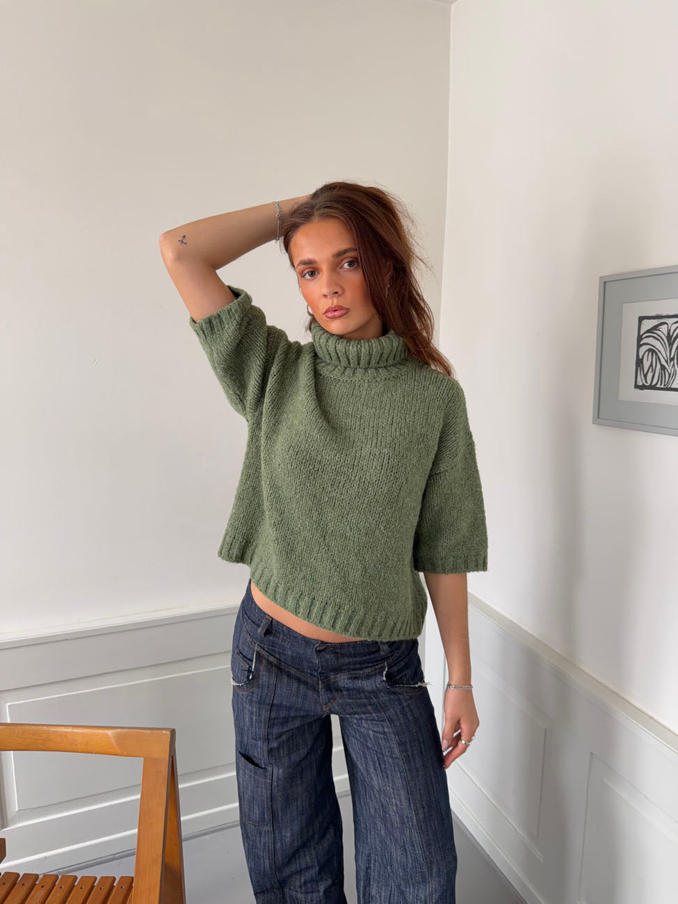 Dubleo knit short sleeves sweater