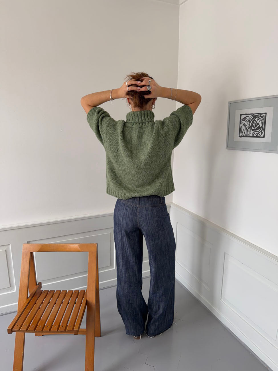 Dubleo knit short sleeves sweater