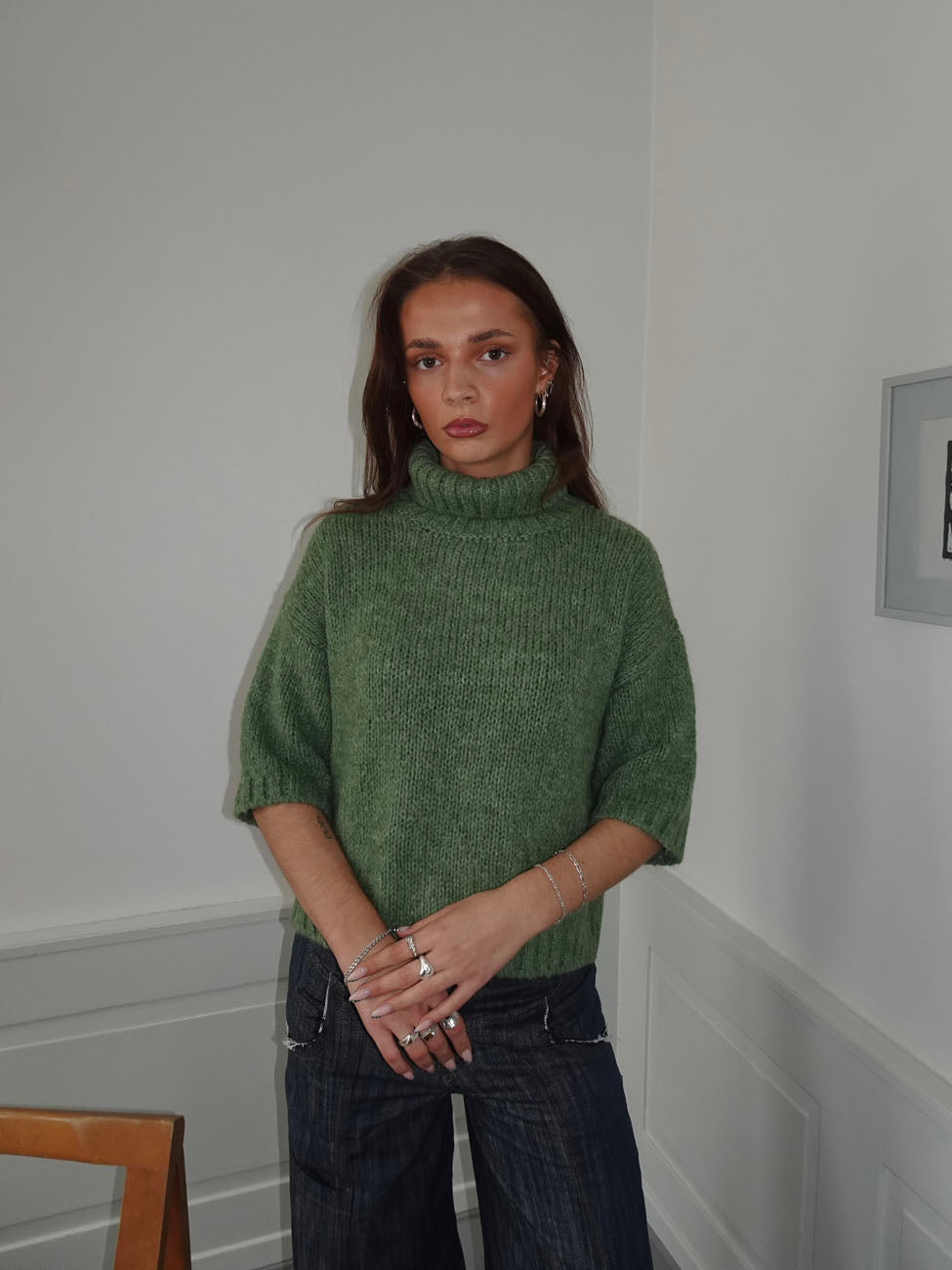 Dubleo knit short sleeves sweater